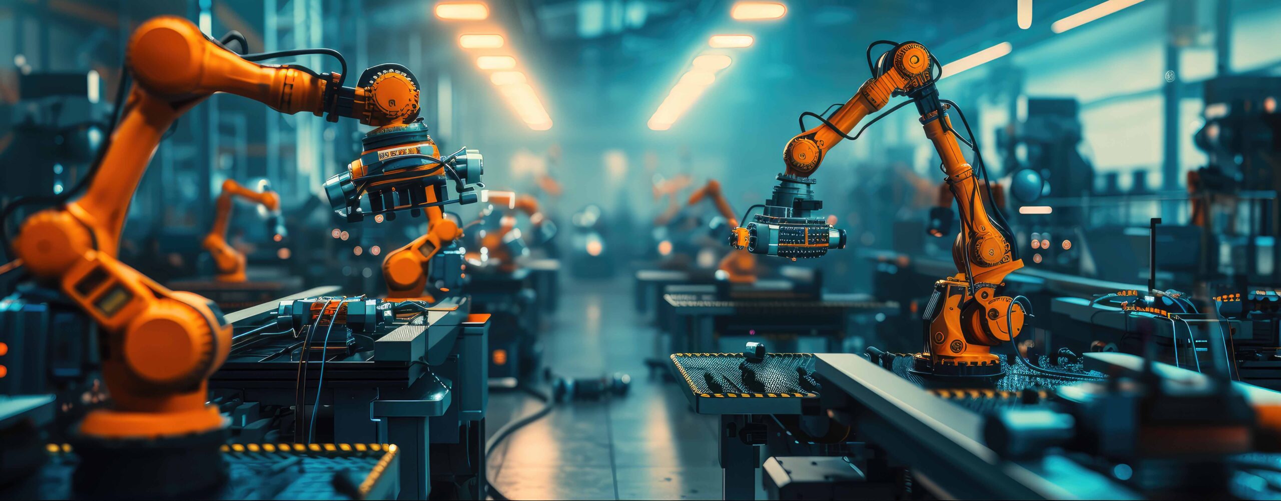 Advanced Robotic Arms on Modern Production Line